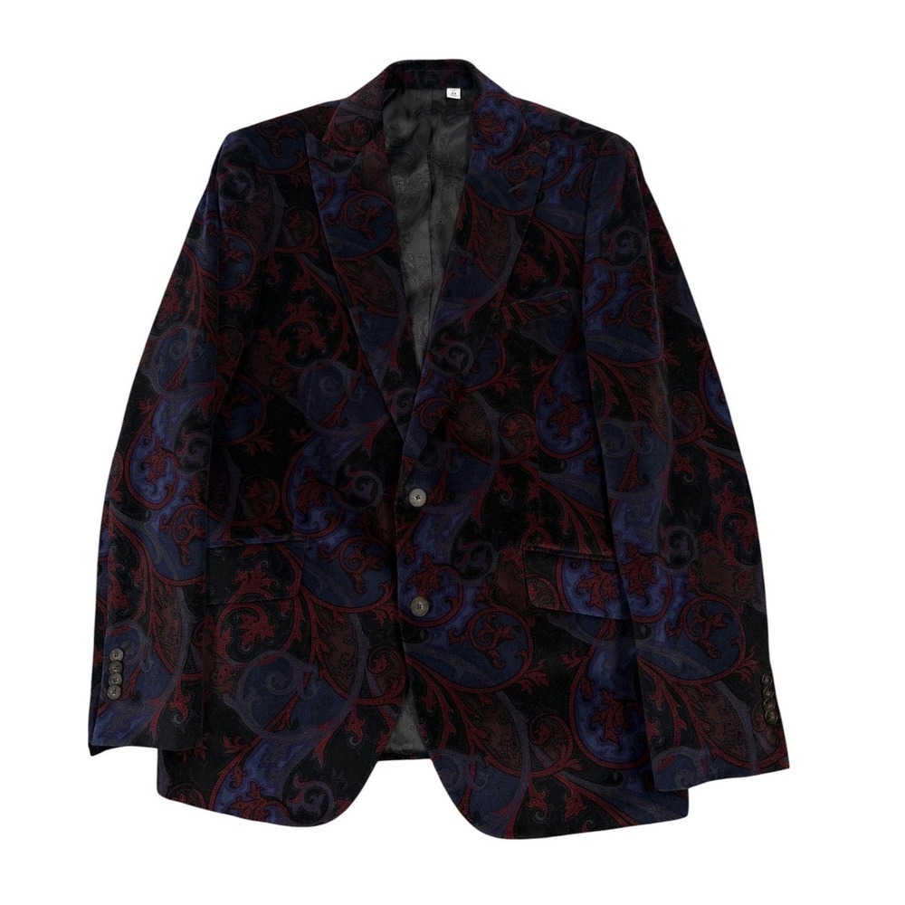Robert Graham Rare Baron Samedi Voodoo Paisley Rhinestone Men's Blazer 44R (42R) - Picture 2 of 14